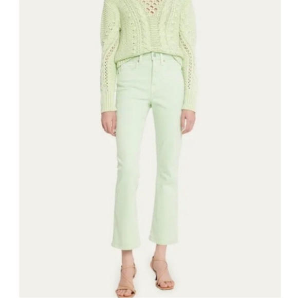 Veronica Beard Carly Kick Flare Pistachio High Rise Crop Jeans - Picture 7 of 7